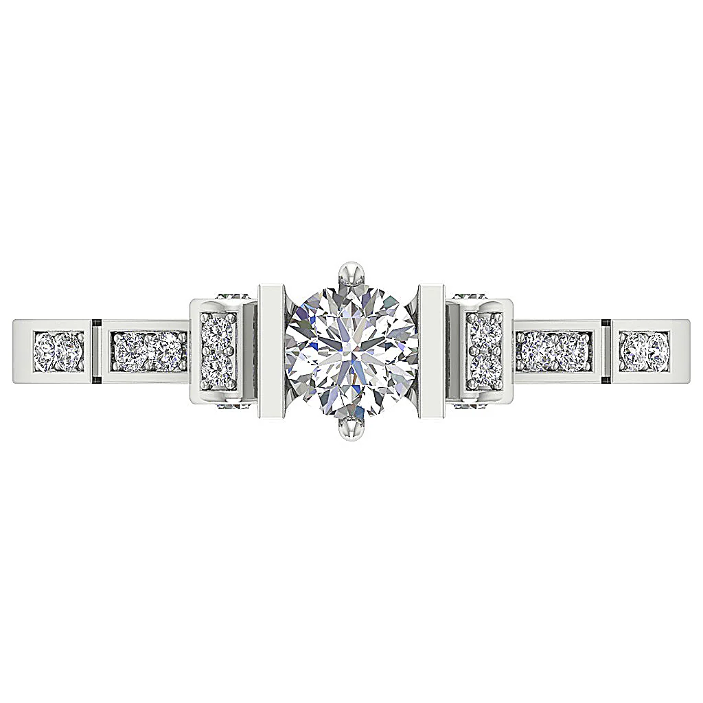 The Khari Classsic 14k White Gold Round Diamond Solitaire Wedding Ring 5.80 mm - Image 6