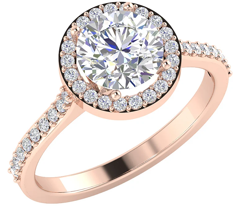 The Kian Round Diamond 14k Solid Yellow Gold Halo Solitaire Engagement Ring For Her - Image 9