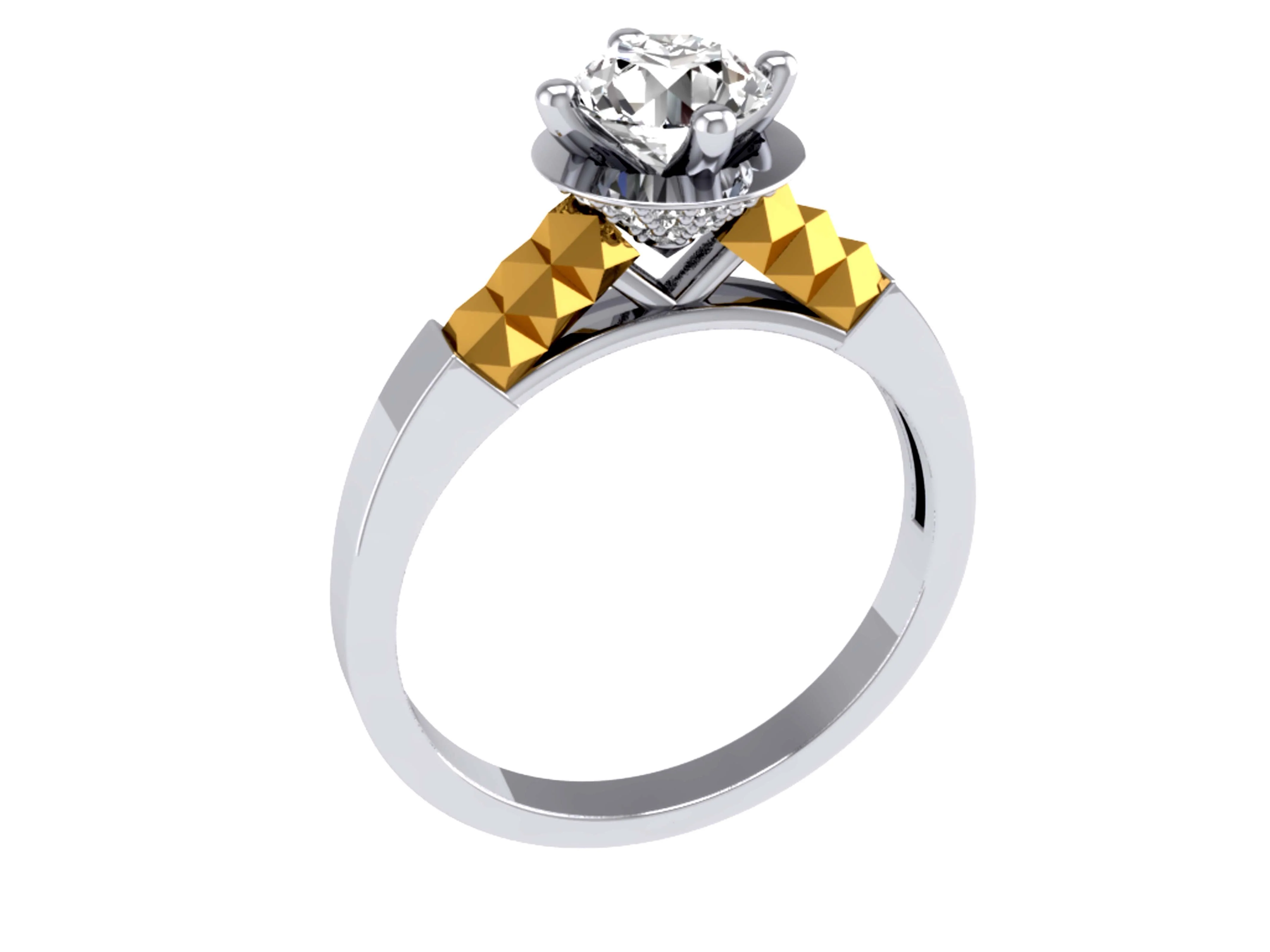 The Kiana Sparkly Round Diamond Solitaire Engagement Ring Prong Set 14K Gold - Image 3