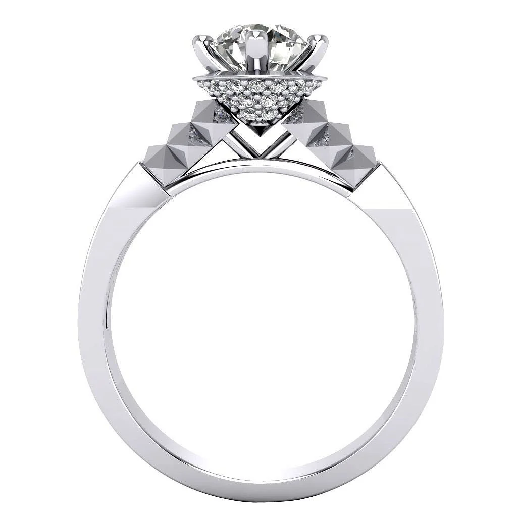 The Kiana Sparkly Round Diamond Solitaire Engagement Ring Prong Set 14K Gold - Image 4