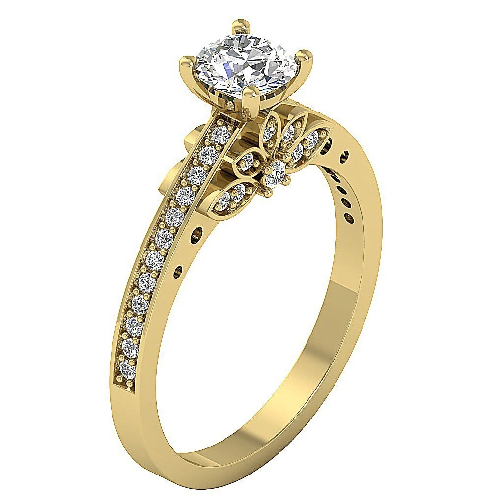 The Kieran Designer Genuine Diamond 14k White Gold Solitaire Engagement Ring Prong Set - Image 4
