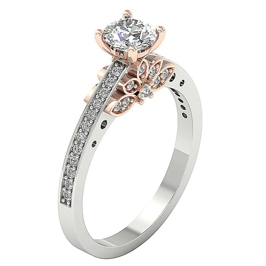 The Kieran Designer Genuine Diamond 14k White Gold Solitaire Engagement Ring Prong Set - Image 5