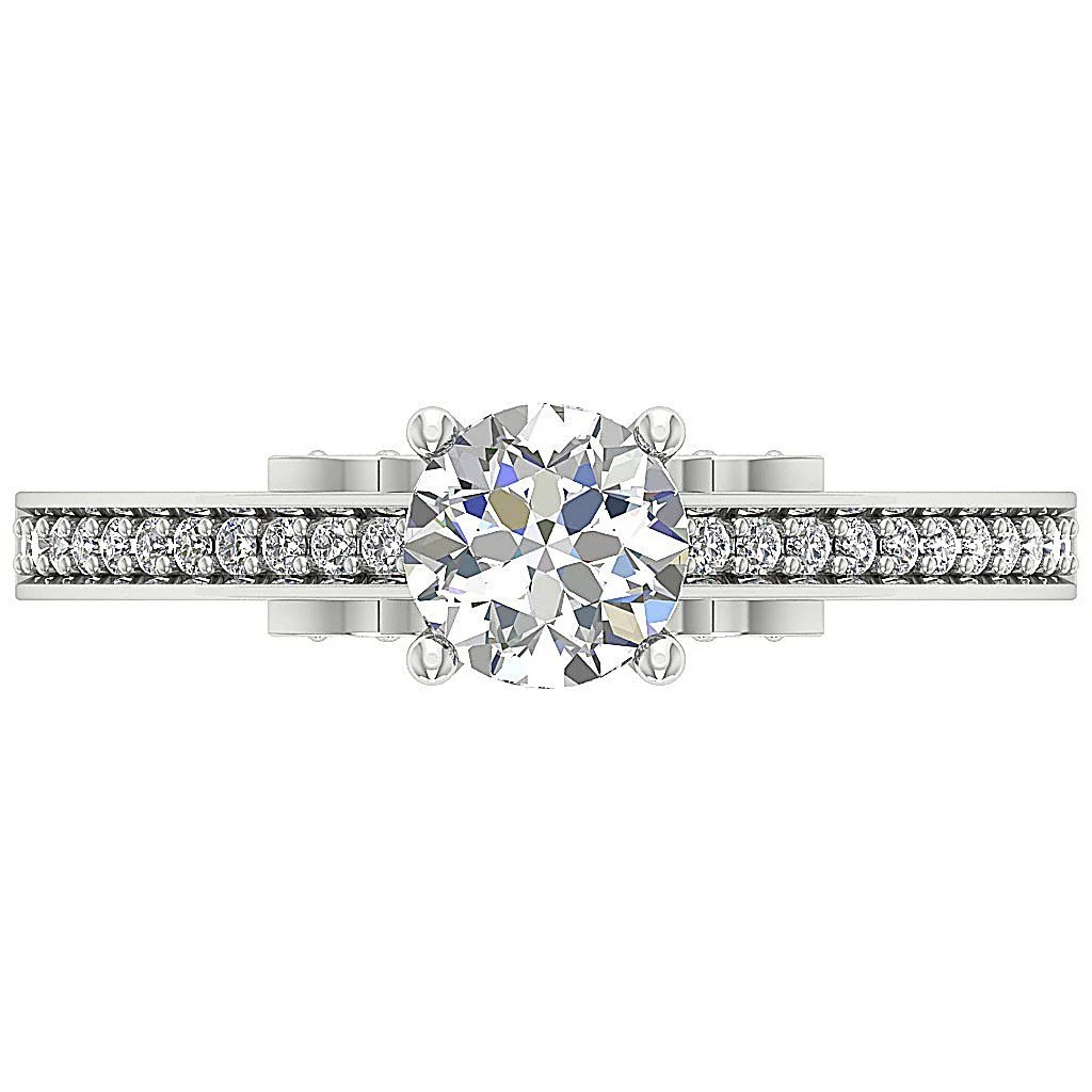The Kieran Designer Genuine Diamond 14k White Gold Solitaire Engagement Ring Prong Set - Image 8