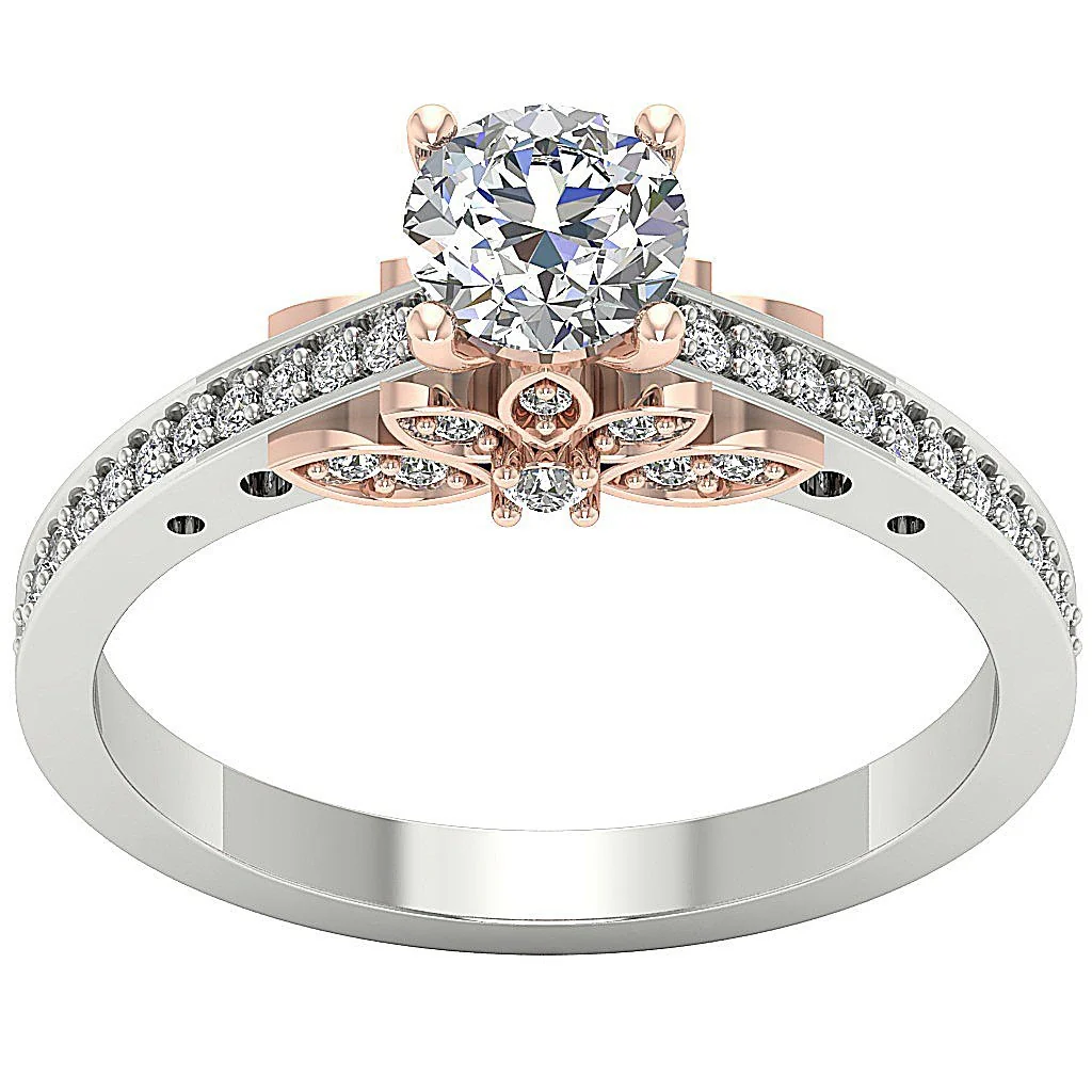 The Kieran Designer Genuine Diamond 14k White Gold Solitaire Engagement Ring Prong Set - Image 9