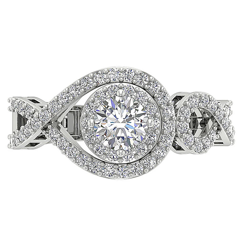 The Kingsley Genuine Diamond 14k Rose Gold Split Shank Halo Solitaire Engagement Ring - Image 6