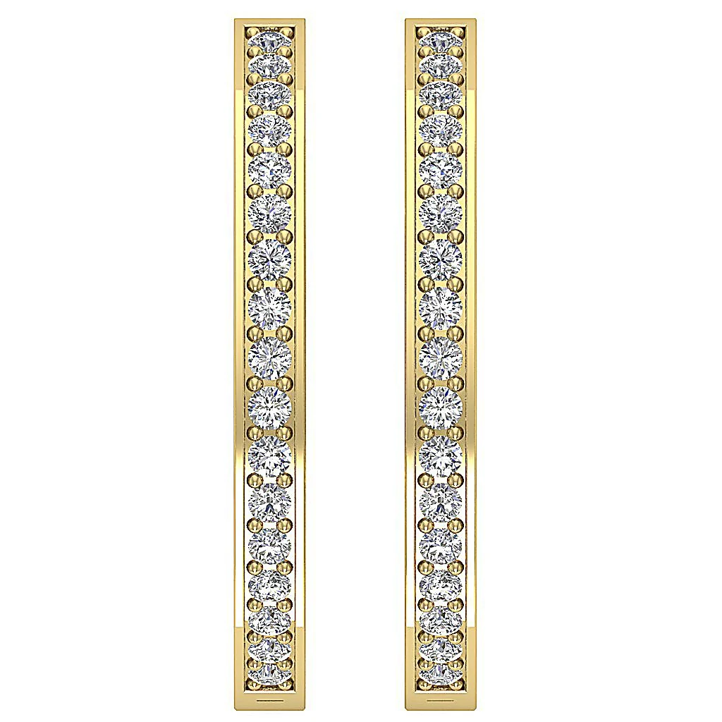 The Kingston Prong Set Round Diamond Hoops Earring 14K Solid White Gold - Image 6