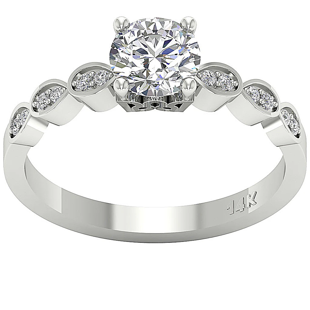 The Knox For Women Solitaire Engagement Ring Natural Diamond 14K White Gold - Image 4