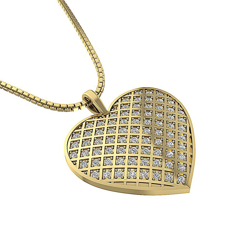 The Koa Diamond For Good Heart Natural Diamond Pendant 14K White Gold Pave Set - Image 11