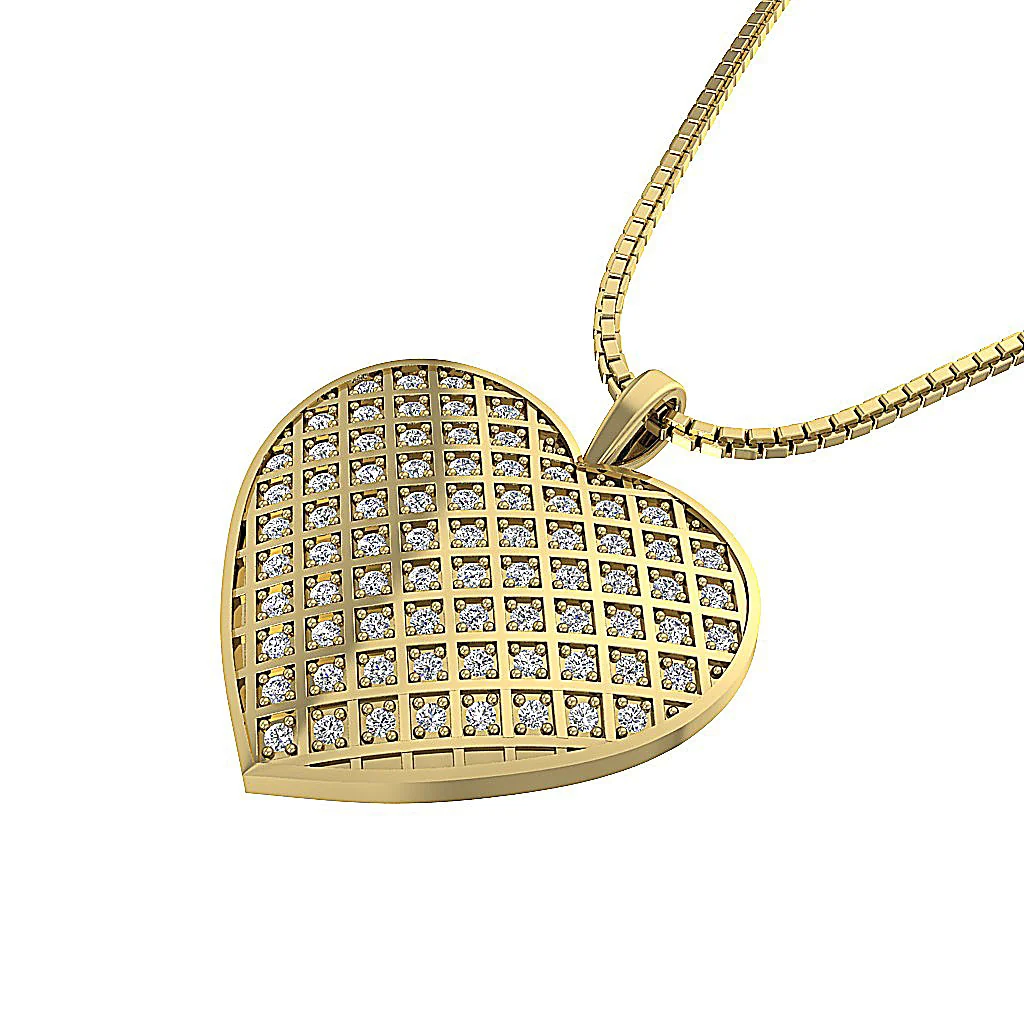 The Koa Diamond For Good Heart Natural Diamond Pendant 14K White Gold Pave Set - Image 14