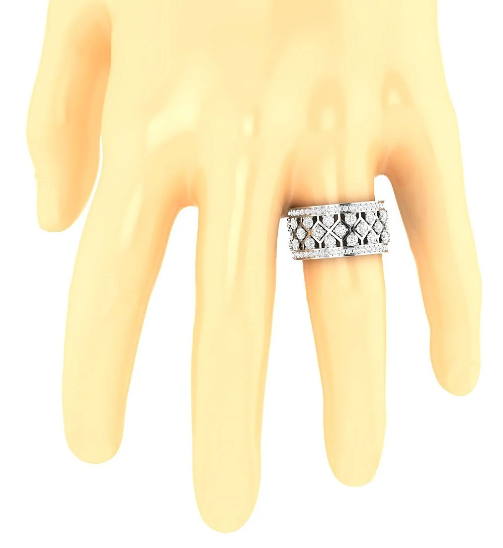 The Koa Designer Round Brilliant Cut Diamond 14K Solid Gold Eternity Anniversary Ring Band - Image 7