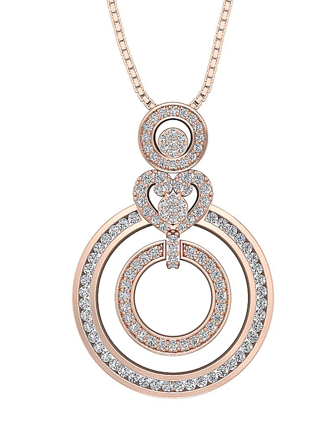The Kobe Sparkly Round Brilliant Cut Diamond Circle Pendant 1.30 inch 14K White Gold