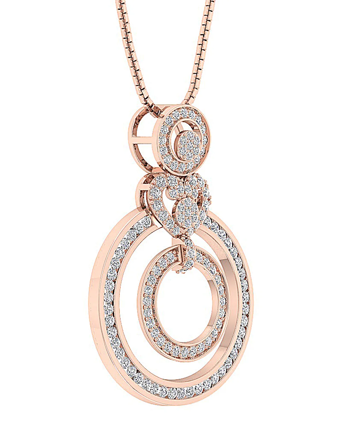 The Kobe Sparkly Round Brilliant Cut Diamond Circle Pendant 1.30 inch 14K White Gold - Image 6