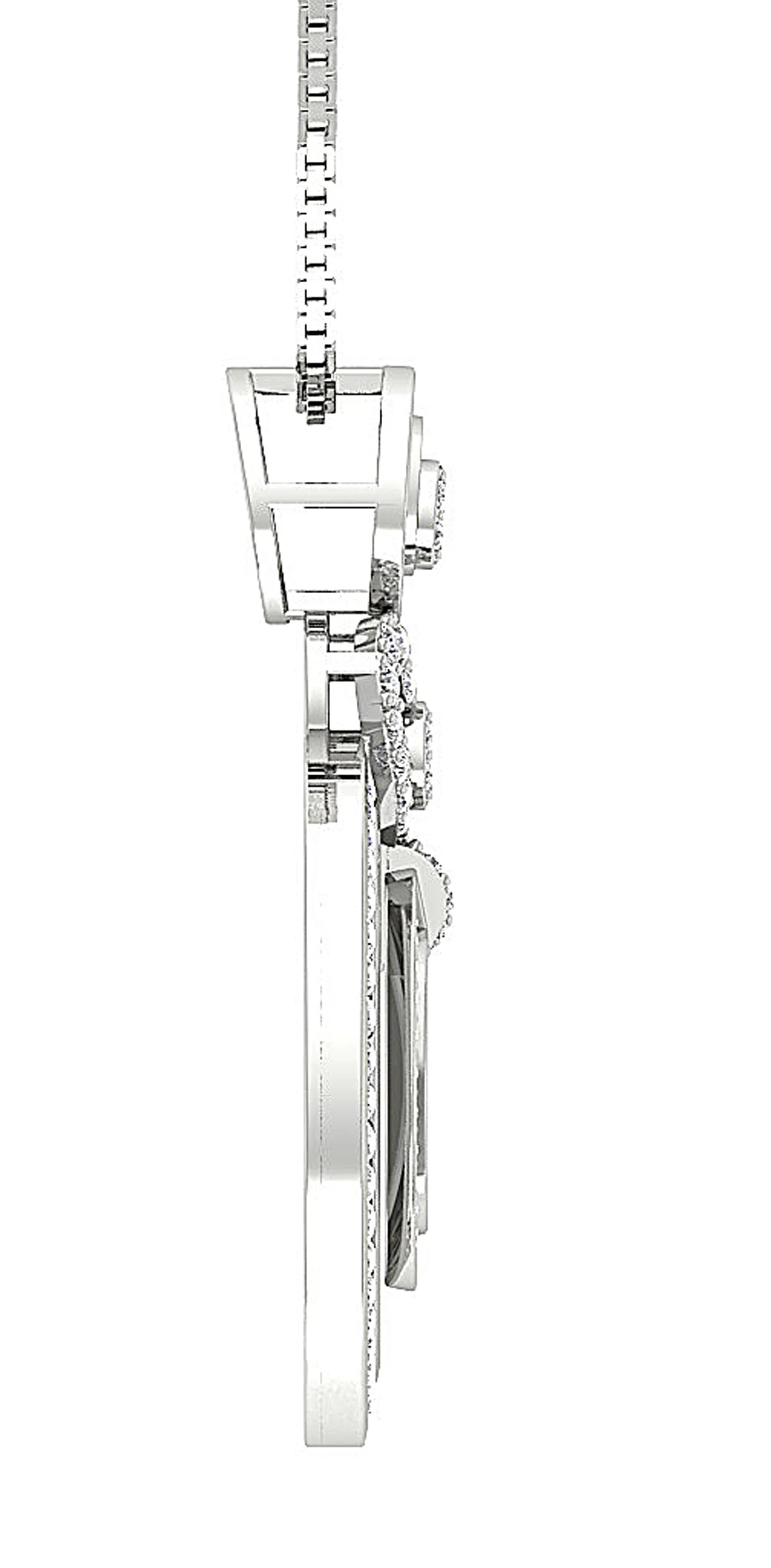 The Kobe Sparkly Round Brilliant Cut Diamond Circle Pendant 1.30 inch 14K White Gold - Image 7