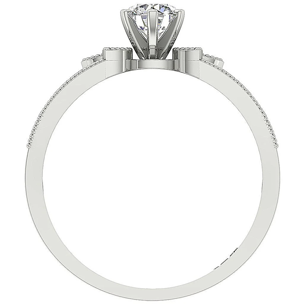 The Kolton Designer Milgrain Solitaire Anniversary Diamond Ring 14k Solid Gold 5.40 mm - Image 5