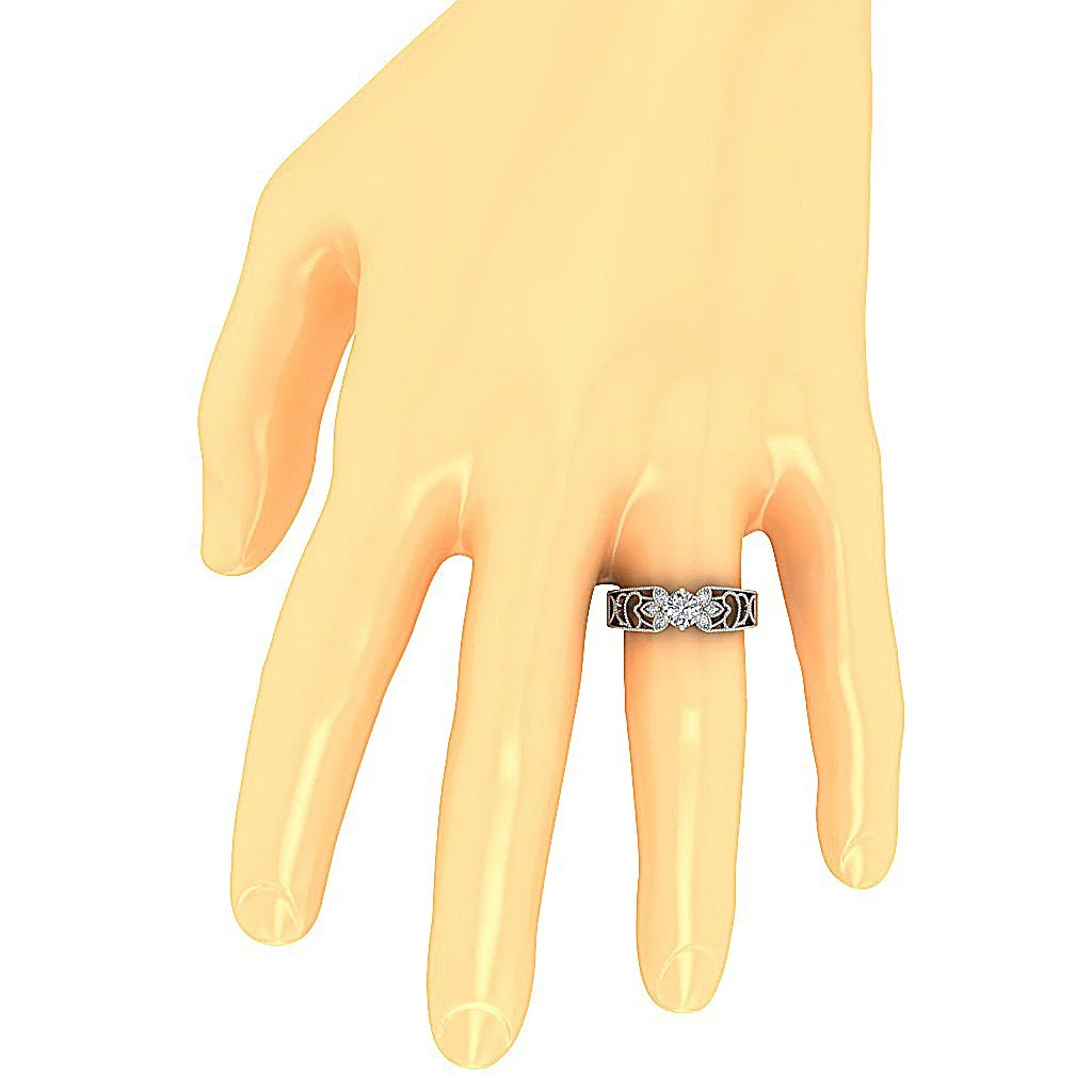The Kolton Designer Milgrain Solitaire Anniversary Diamond Ring 14k Solid Gold 5.40 mm - Image 7