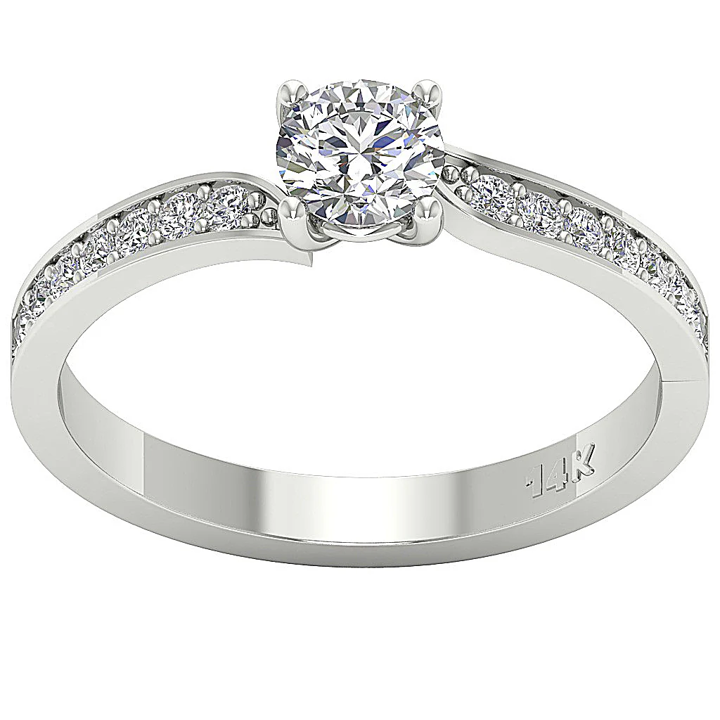The Korbin Genuine Round Diamond 14K Yellow Gold Solitaire Anniversary Ring Prong Set - Image 4
