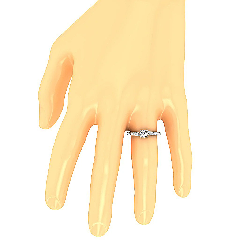 The Korbin Genuine Round Diamond 14K Yellow Gold Solitaire Anniversary Ring Prong Set - Image 7