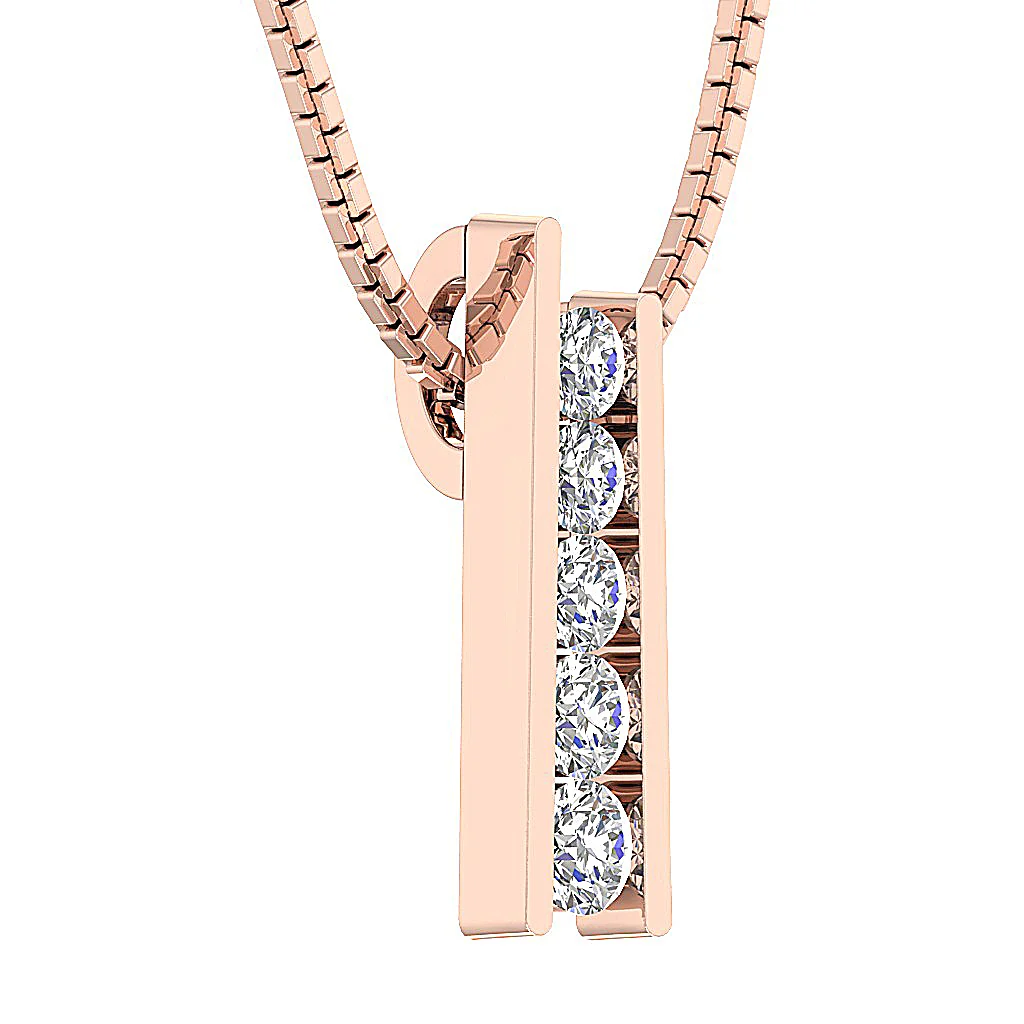 The Kyle 14k White Gold Channel Set Natural Diamond Journey Pendant For Women - Image 6