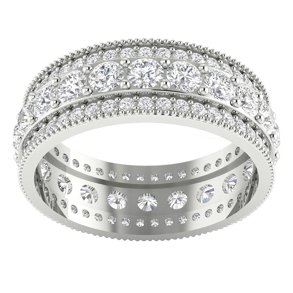 The Kyle Milgrain Full Eternity Engagement Ring Round Cut Diamond Rose Gold - Image 4