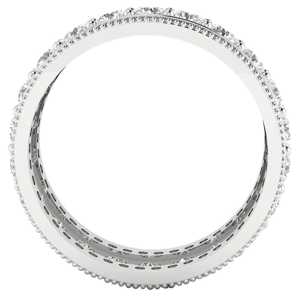 The Kyle Milgrain Full Eternity Engagement Ring Round Cut Diamond Rose Gold - Image 5
