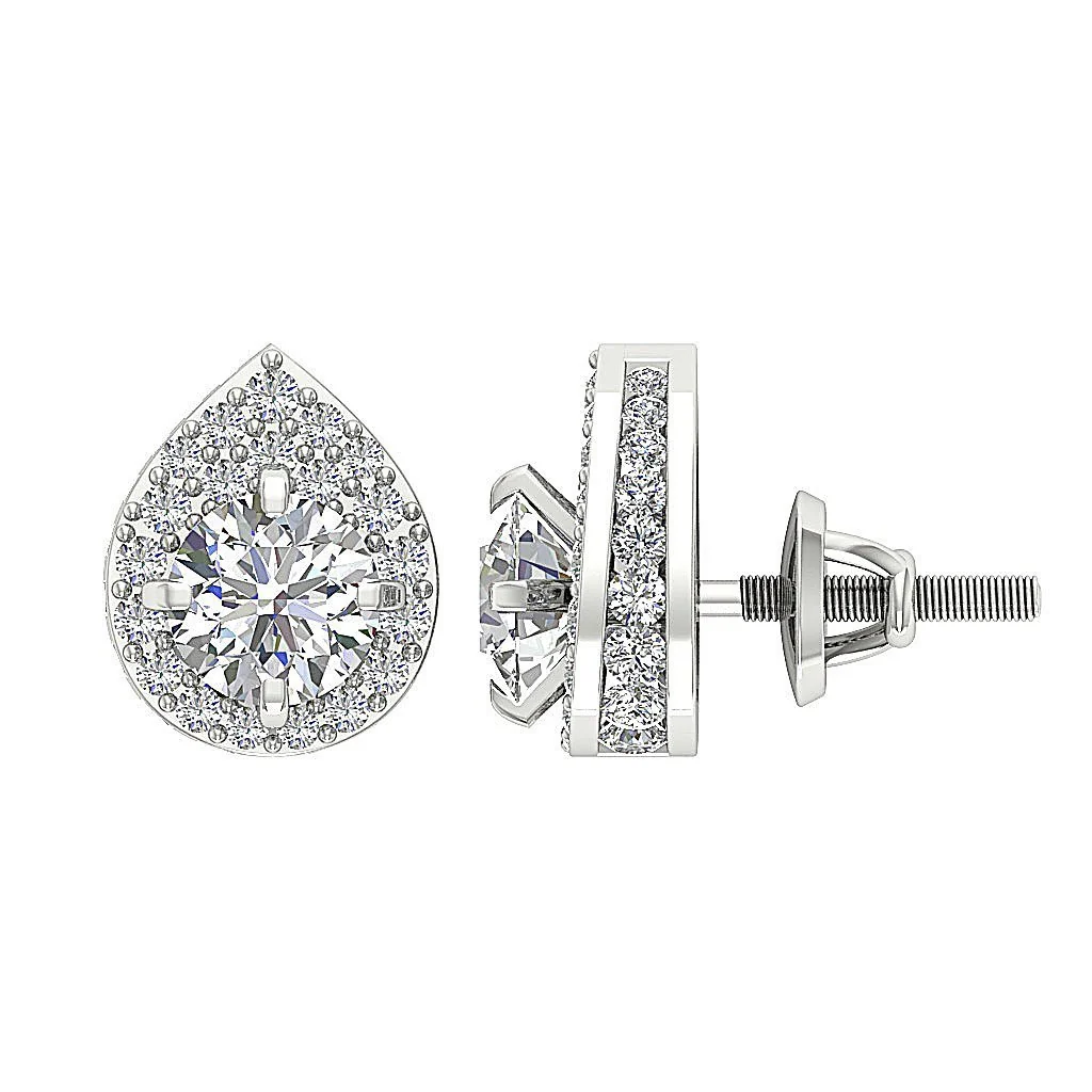 The Kyler Pear Shape Removable Jacket Stud Earring Natural Diamond 14K Solid Gold