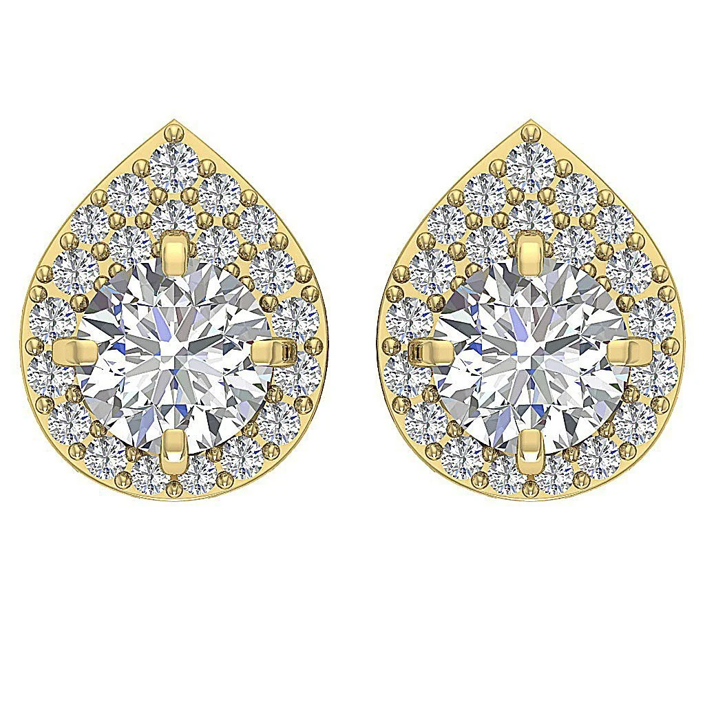The Kyler Pear Shape Removable Jacket Stud Earring Natural Diamond 14K Solid Gold - Image 16