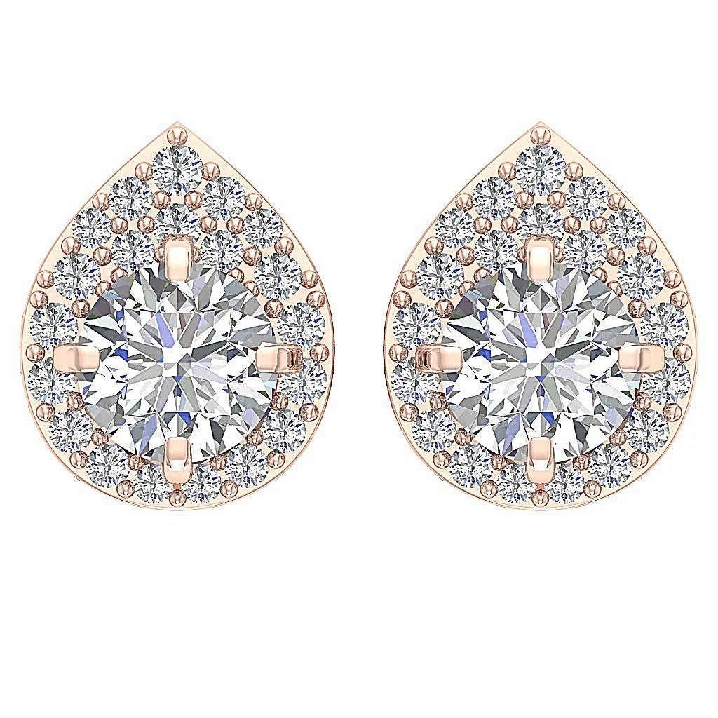 The Kyler Pear Shape Removable Jacket Stud Earring Natural Diamond 14K Solid Gold - Image 3