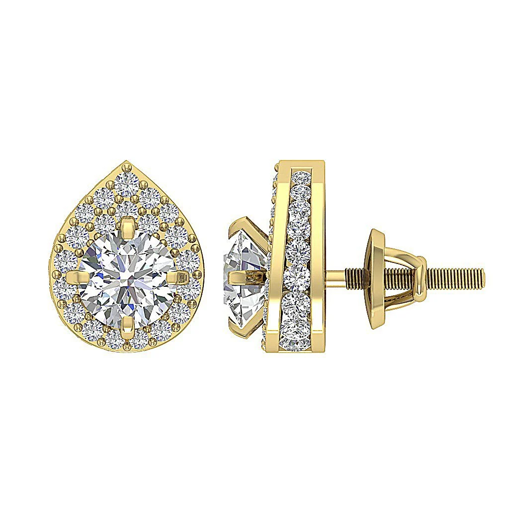 The Kyler Pear Shape Removable Jacket Stud Earring Natural Diamond 14K Solid Gold - Image 4