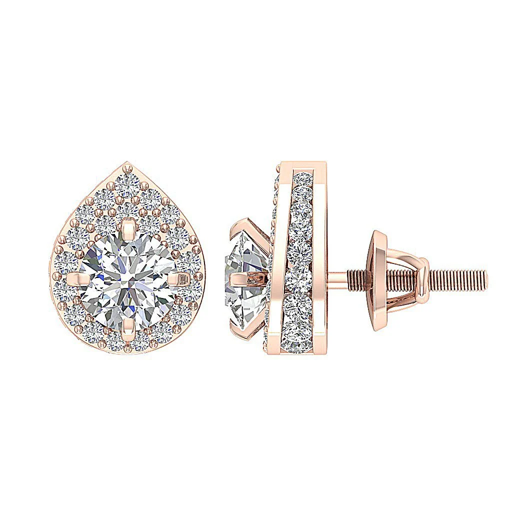 The Kyler Pear Shape Removable Jacket Stud Earring Natural Diamond 14K Solid Gold - Image 5