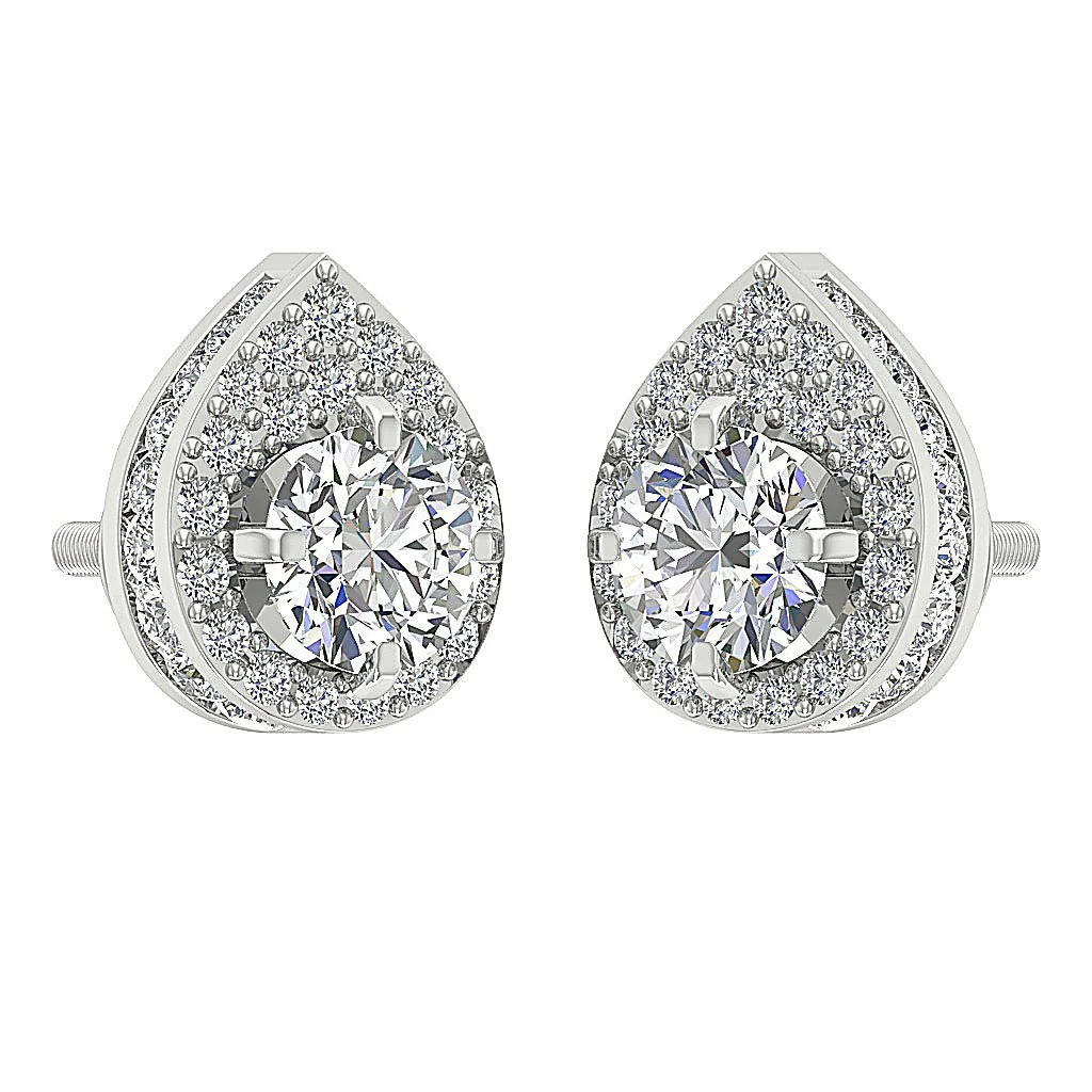 The Kyler Pear Shape Removable Jacket Stud Earring Natural Diamond 14K Solid Gold - Image 7