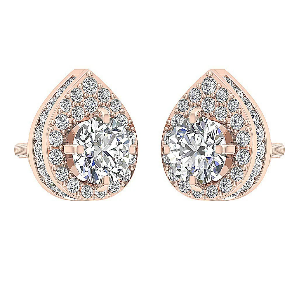 The Kyler Pear Shape Removable Jacket Stud Earring Natural Diamond 14K Solid Gold - Image 8