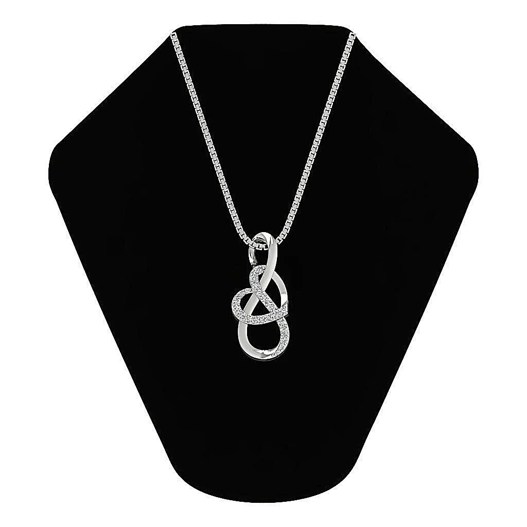 The Kyler Heart Knot Fashion Pendant 14k Solid White Gold Round Cut Diamond - Image 6