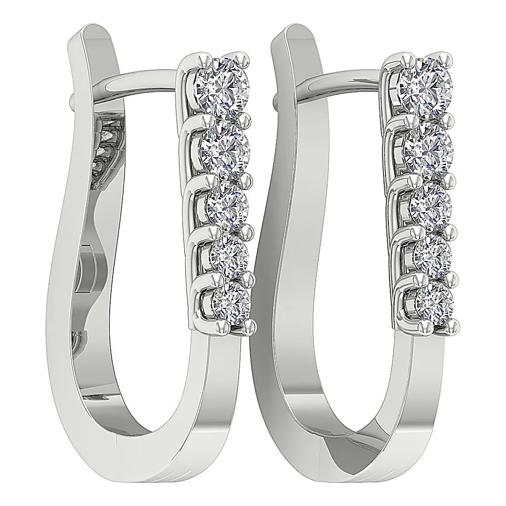 The Kyrie Beautiful Natural Diamond Hoops Earring For Her 14K Solid White Gold - Image 10