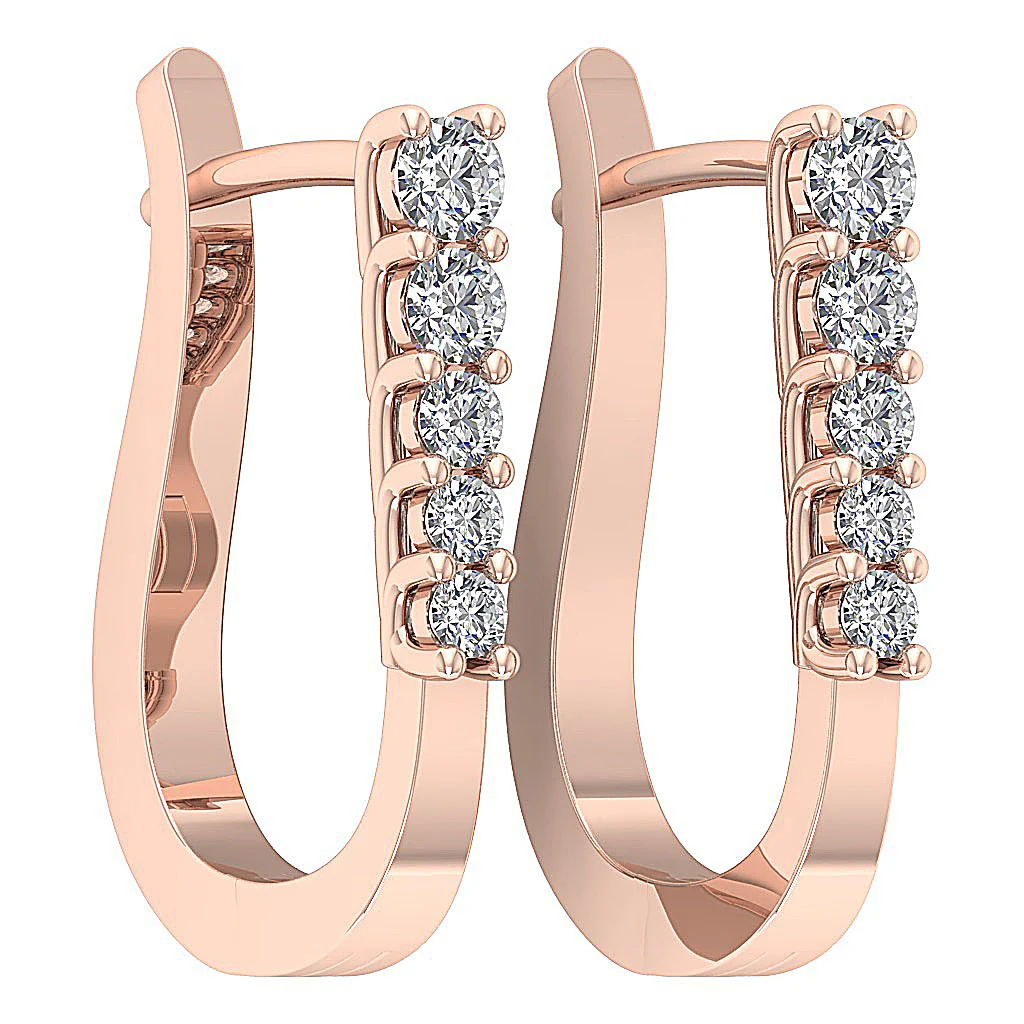 The Kyrie Beautiful Natural Diamond Hoops Earring For Her 14K Solid White Gold - Image 12