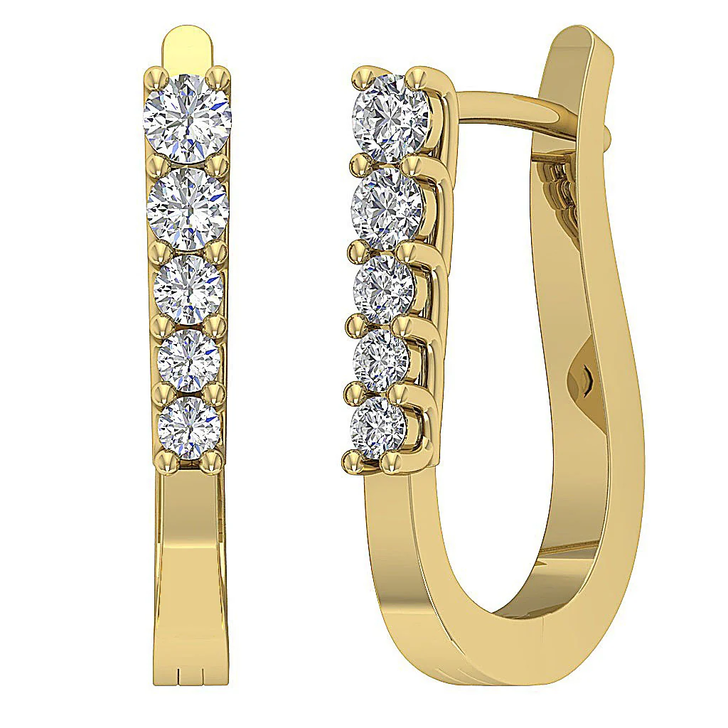 The Kyrie Beautiful Natural Diamond Hoops Earring For Her 14K Solid White Gold - Image 2