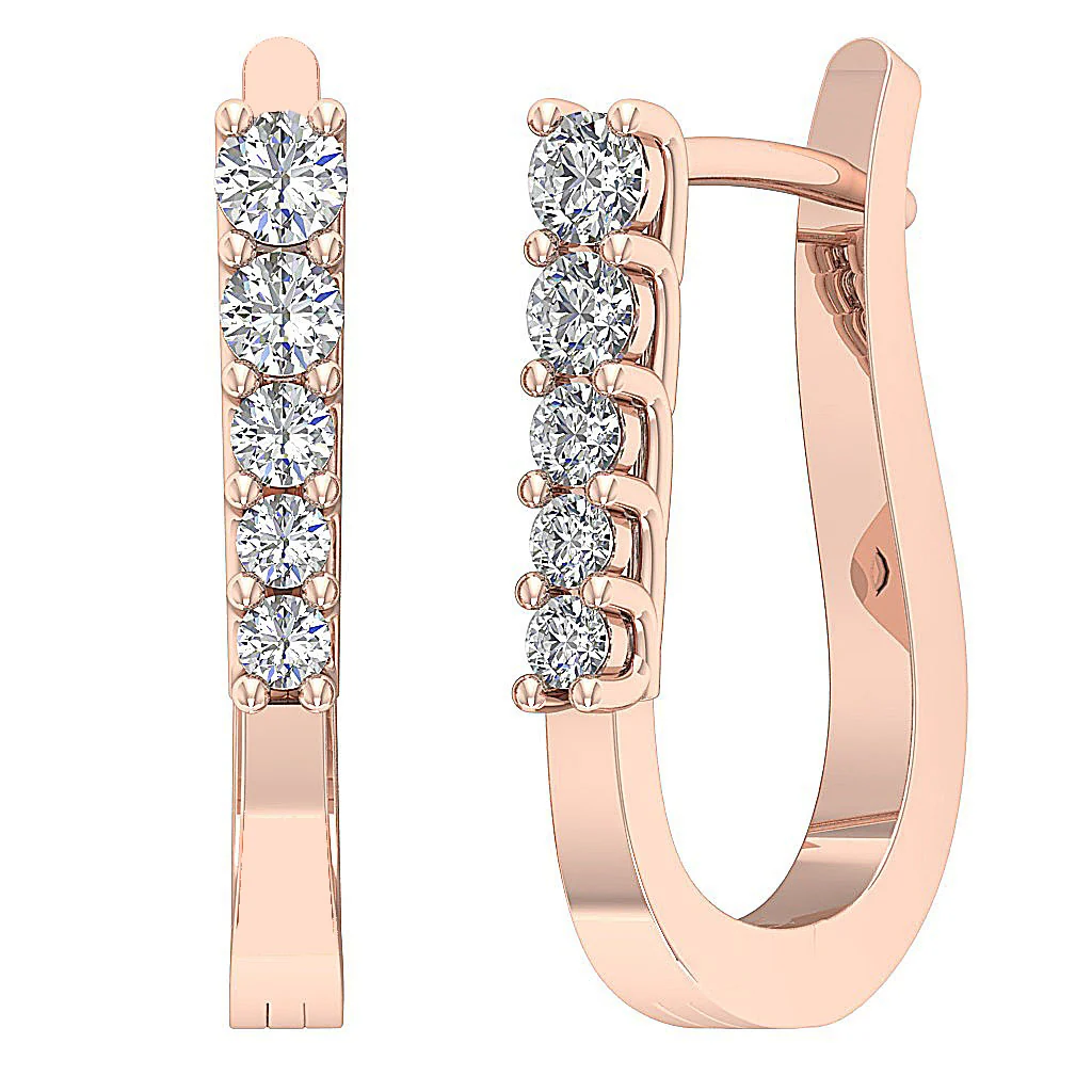 The Kyrie Beautiful Natural Diamond Hoops Earring For Her 14K Solid White Gold - Image 3