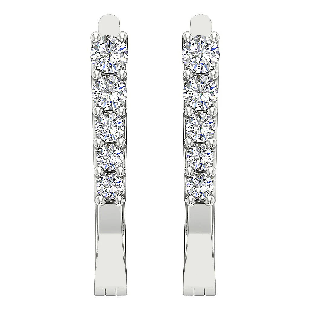 The Kyrie Beautiful Natural Diamond Hoops Earring For Her 14K Solid White Gold - Image 4