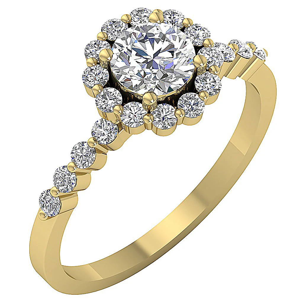 The Kyro Beautiful Round Cut Diamond Halo Solitaire Anniversary Ring 14k White Gold - Image 2