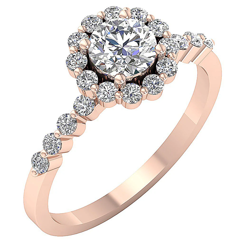 The Kyro Beautiful Round Cut Diamond Halo Solitaire Anniversary Ring 14k White Gold - Image 3