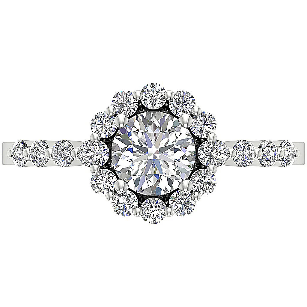 The Kyro Beautiful Round Cut Diamond Halo Solitaire Anniversary Ring 14k White Gold - Image 6