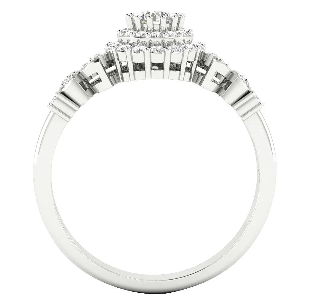 The Lacey Genuine Diamond Double Halo Engagement Ring 14K Solid Gold 8.60 mm - Image 7