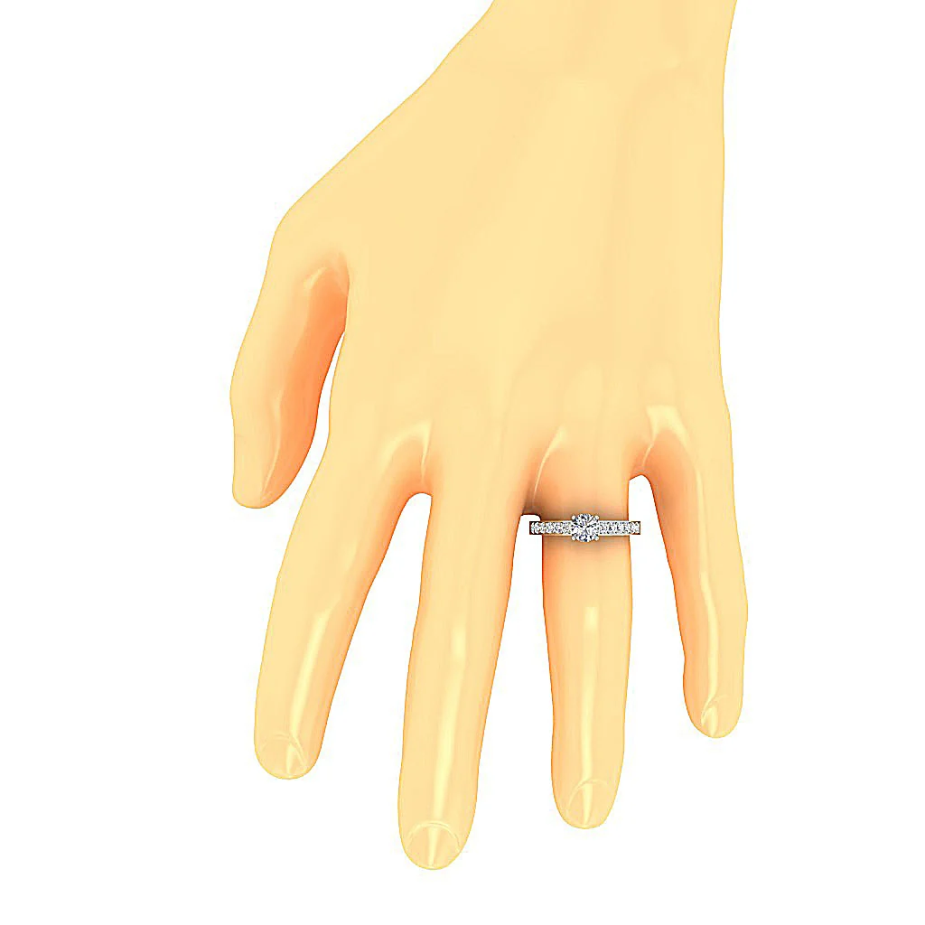 The Lachlan 14k Yellow Gold Genuine Diamond Solitaire Anniversary Ring Prong Set - Image 7