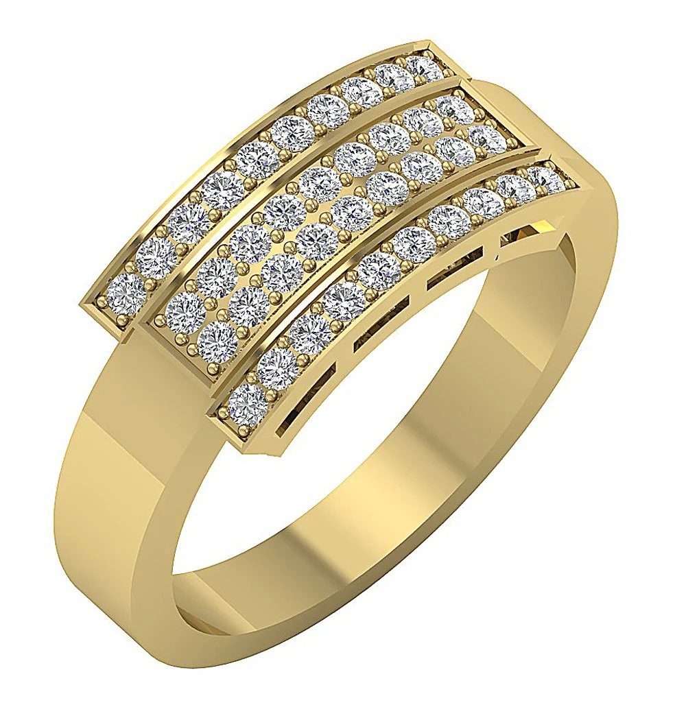 The Lakelyn Genuine Diamond Classsic Engagement Wedding Ring 14K Yellow Gold Prong Set
