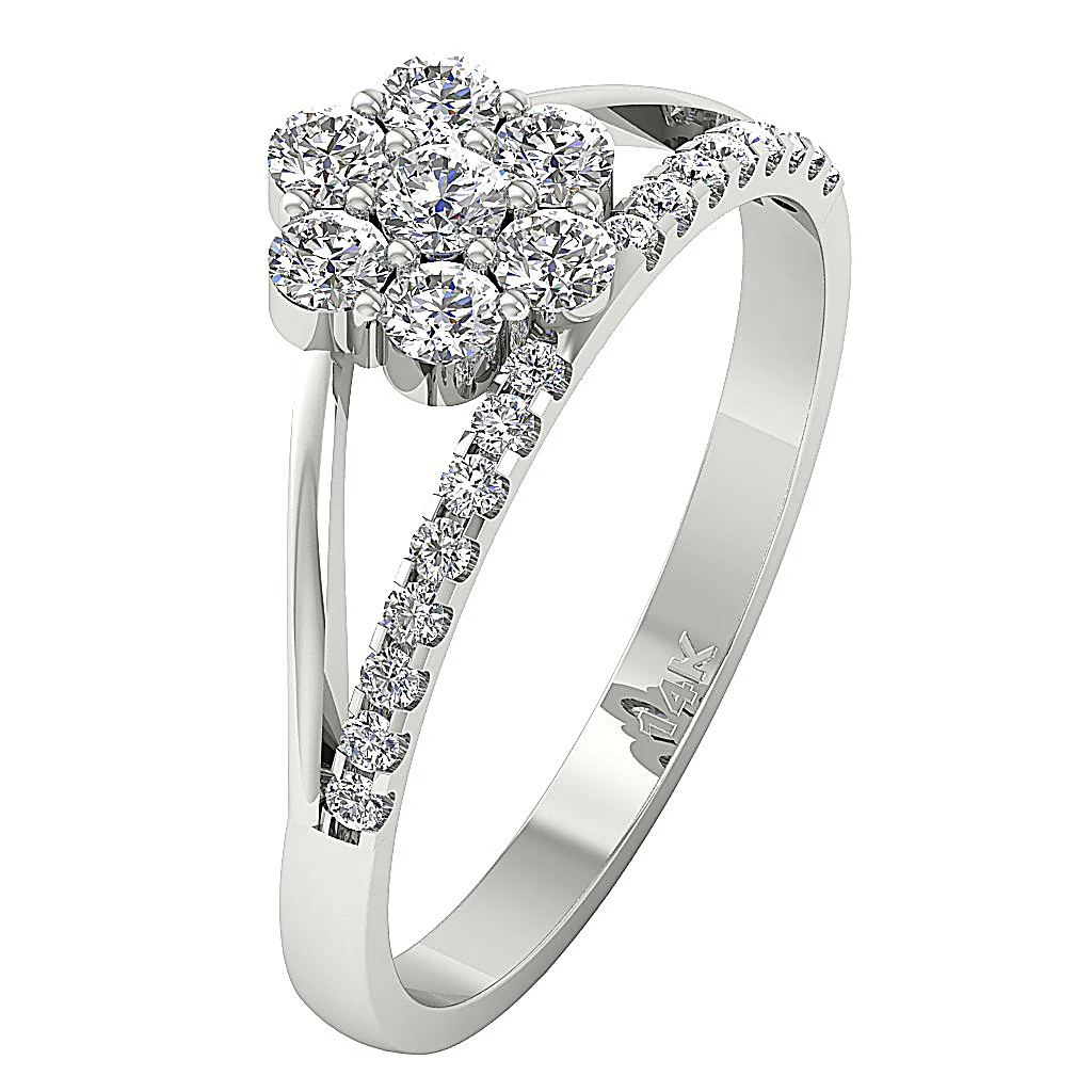 The Lance 14k Gold Round Diamond Fancy Solitaire Engagement Ring For Her - Image 2