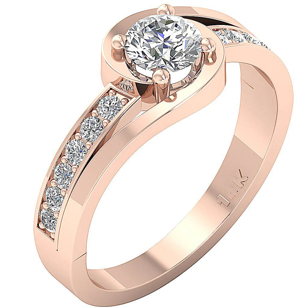 The Landen Gorgeous 14k Solid Gold Genuine Diamond Solitaire Anniversary Ring - Image 3
