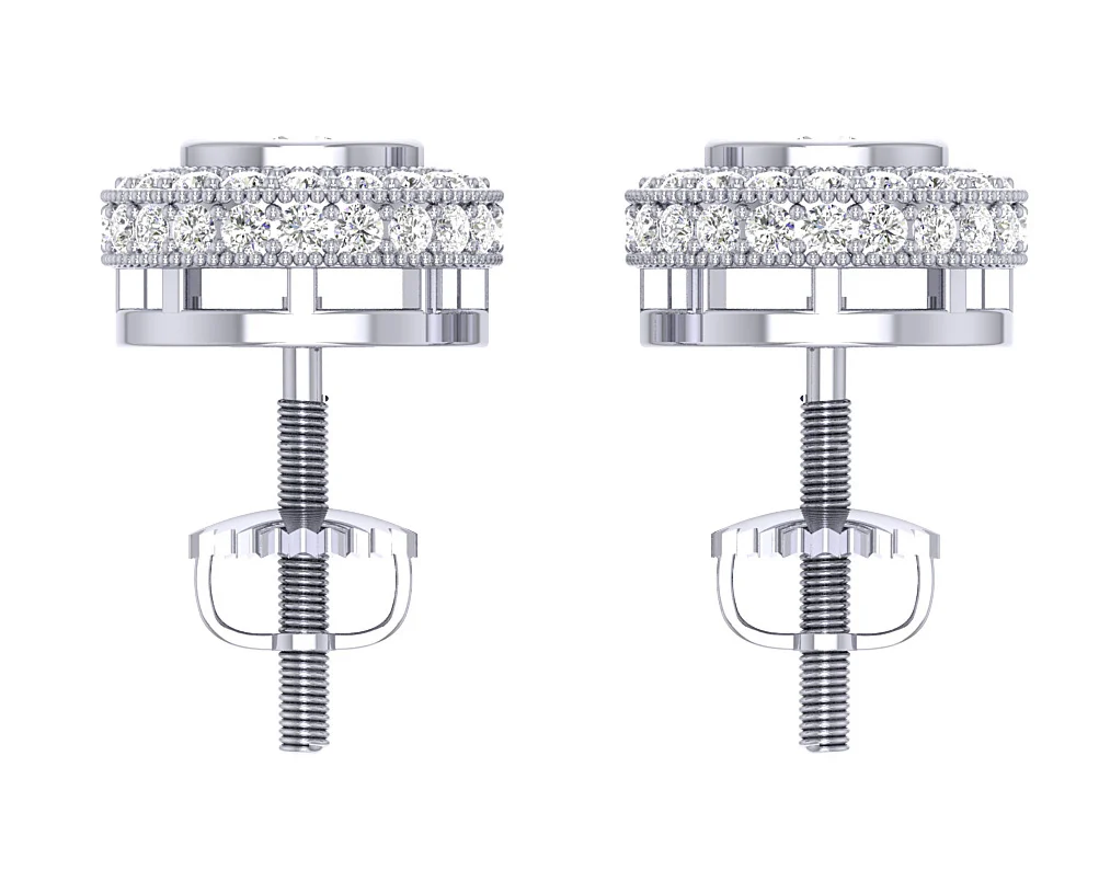 The Lane Milgrain Removable Solitaire Stud Earring Round Diamond 14K Yellow Gold - Image 9