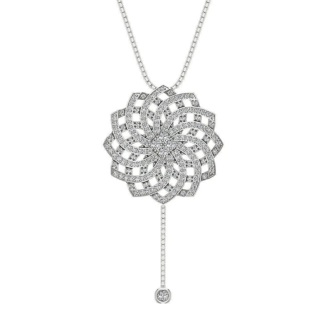 The Lane 14k Yellow Gold Designer Dangling Circle Fashion Pendant Natural Diamond - Image 3