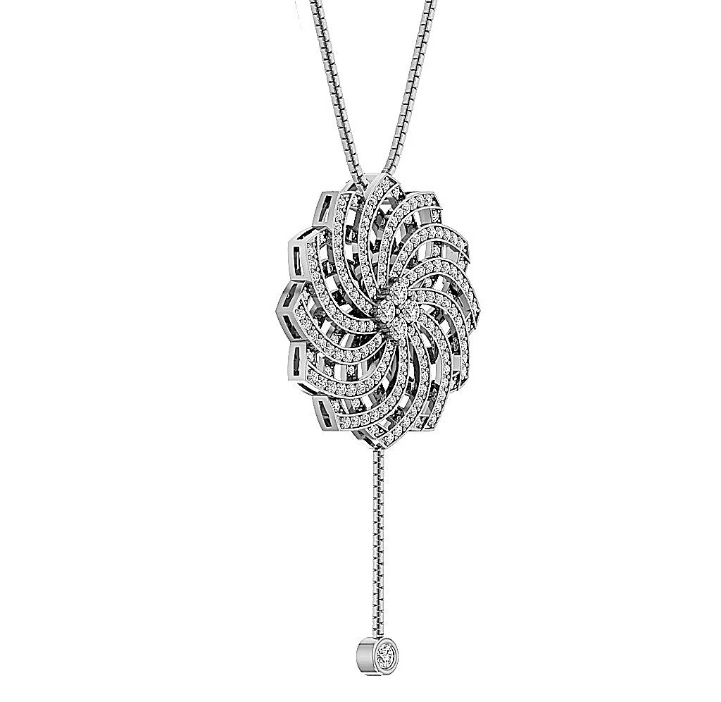 The Lane 14k Yellow Gold Designer Dangling Circle Fashion Pendant Natural Diamond - Image 4