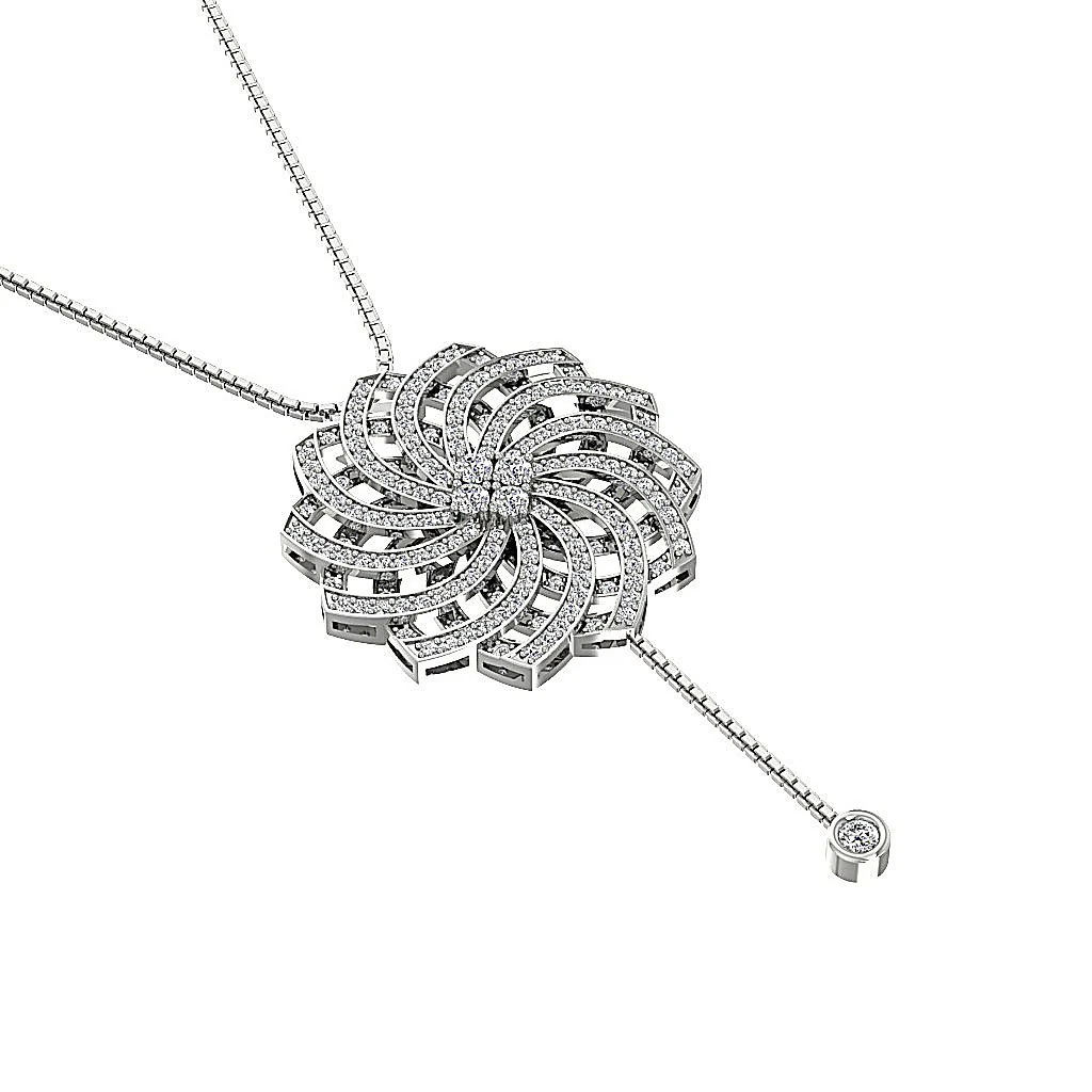 The Lane 14k Yellow Gold Designer Dangling Circle Fashion Pendant Natural Diamond - Image 5