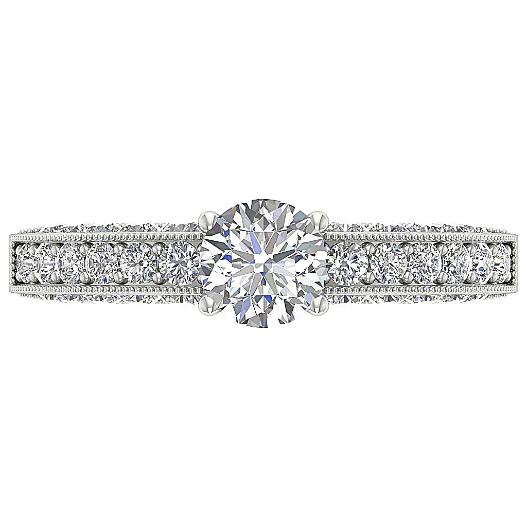 The Langston Round Diamond Solitaire Anniversary Ring 14k White Yellow Rose Gold - Image 6